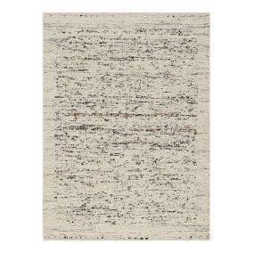 Tapis laine tissé main design poils ras Charliz 230x160 CM - Blanc