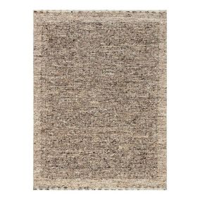 Tapis laine tissé main design poils ras Charliz 230x160 CM - Marron