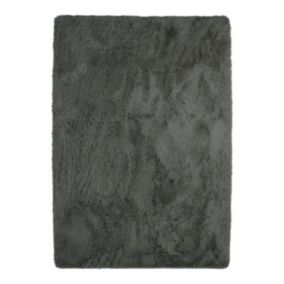 Tapis lavable à base fine et souple extra doux gris foncé 160x230