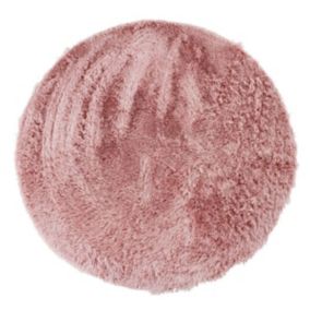 Tapis lavable à base fine et souple extra doux rose diam.70