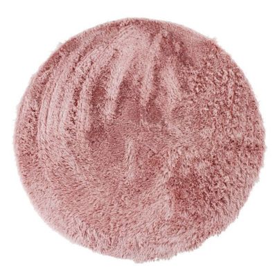 Tapis lavable à base fine et souple extra doux rose diam.90