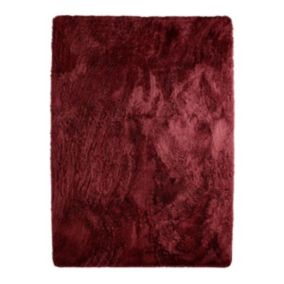 Tapis lavable à base fine et souple extra doux rouge bourgogne 120x170