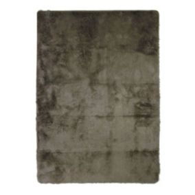 Tapis lavable à base fine et souple extra doux taupe 160x230