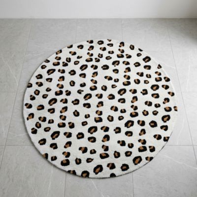 Tapis léopard rond en coton tufté Ø.120 cm Deko&Co