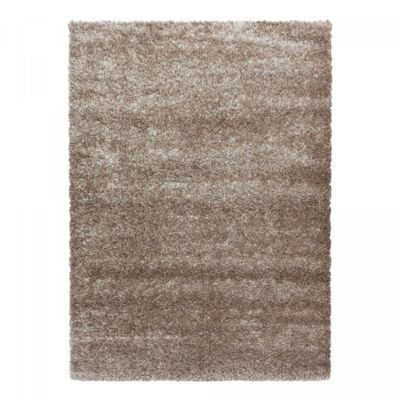 Tapis longs poils shaggy 160x230 rectangle tissé beige motif uni UNI A