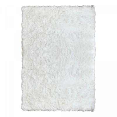 Tapis longs poils shaggy 60x110 rectangle fait à la main crème motif uni