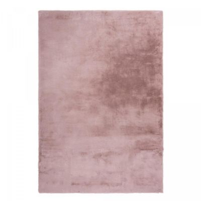 Tapis longs poils shaggy 60x110 rectangle tissé vieux rose motif uni EMOTICO