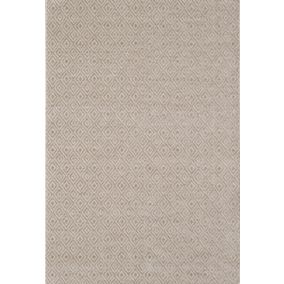 Tapis Maldives extérieur design diamant boho, Marron, 140 x 200 cm
