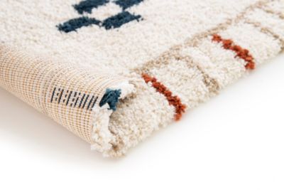 Tapis Manzo Berbère GoodHome beige et bleu L.230 x l.160 cm