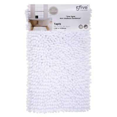 Tapis maxi chenille blanc 50X80 - 5five