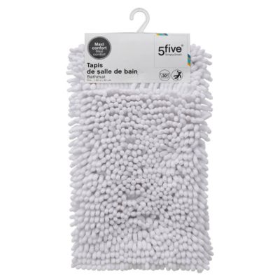 Tapis maxi chenille blanc 50X80 - 5five