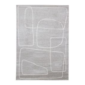 Tapis moderne abstrait intérieur rectangle Figure 190x133 CM - Gris