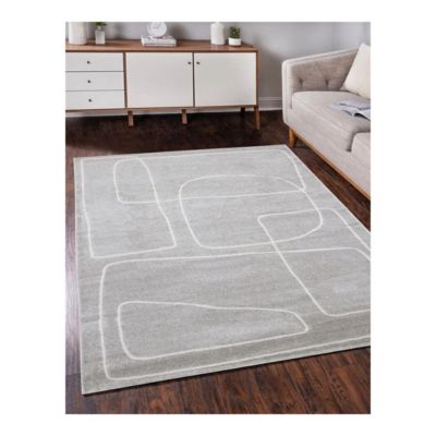 Tapis moderne abstrait intérieur rectangle Figure 190x133 CM - Gris