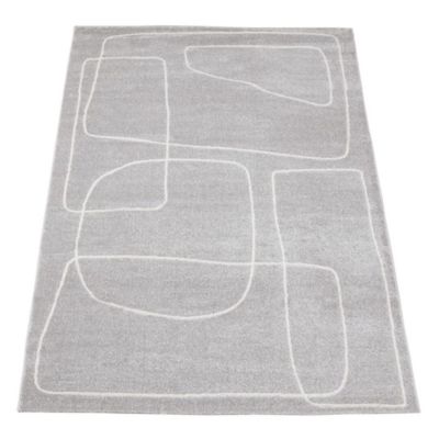 Tapis moderne abstrait intérieur rectangle Figure 190x133 CM - Gris