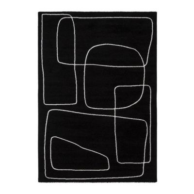 Tapis moderne abstrait intérieur rectangle Figure 230x160 CM - Noir