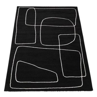 Tapis moderne abstrait intérieur rectangle Figure 230x160 CM - Noir