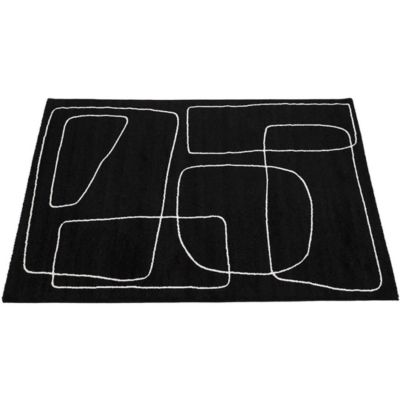 Tapis moderne abstrait intérieur rectangle Figure 230x160 CM - Noir