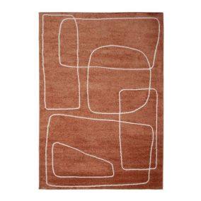 Tapis moderne abstrait intérieur rectangle Figure 230x160 CM - Rouille