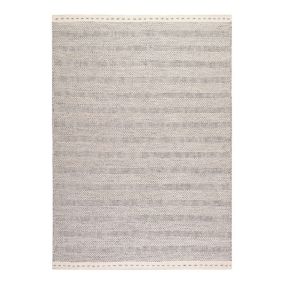 Tapis moderne en laine rectangle tissé main Dalma 200x140 CM - Argenté