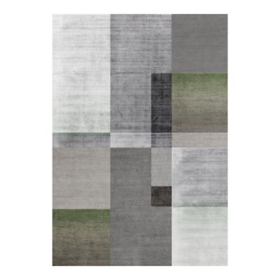 Tapis moderne graphique à courtes mèches rectangle Southwold 230x160 CM - Vert