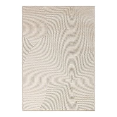 Tapis moderne laine et viscose courbe Native 230x160 CM - Ivoire