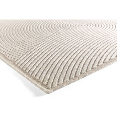 Tapis moderne laine et viscose courbe Native 230x160 CM - Ivoire