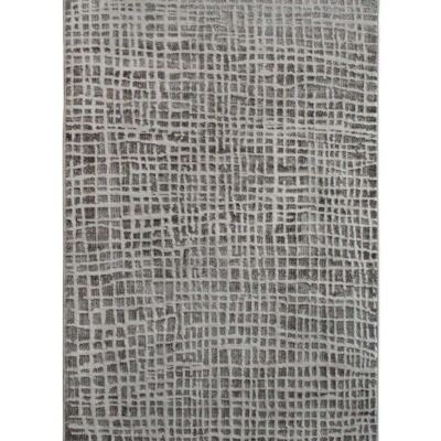 Tapis moderne à motifs carrés beige ivoire 120x170