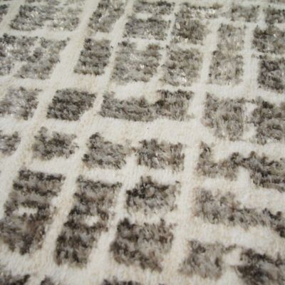 Tapis moderne à motifs carrés beige ivoire 120x170