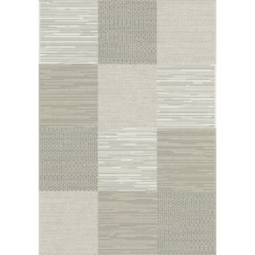 Tapis Moderne Prisma Grège - Carrés - 200 x 290 cm