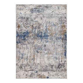 Tapis moderne rectangle abstrait poils ras Tweeds 230x160 CM - Gris