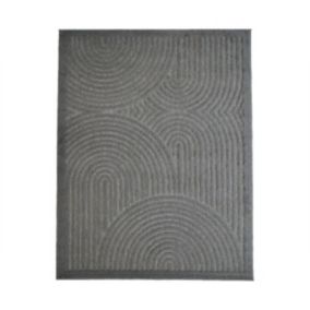 Tapis motif arc en relief en relief gris 120x170