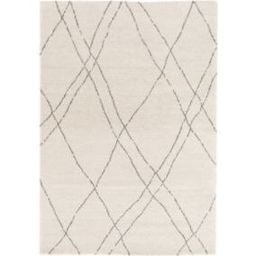 Tapis motif berbère - Aria - Blanc cassé - 120 x 170 cm