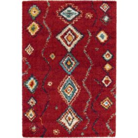 Tapis motif berbère - Azilal - Rouge - 120 x 170 cm