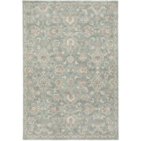 Tapis à motif floral oriental - Nora - Bleu - 120 x 170 cm