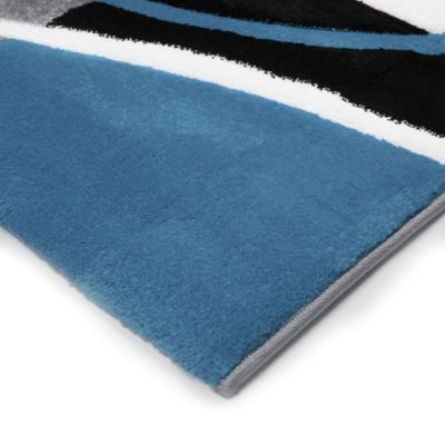 Tapis à motifs abstraits bleu 80x150