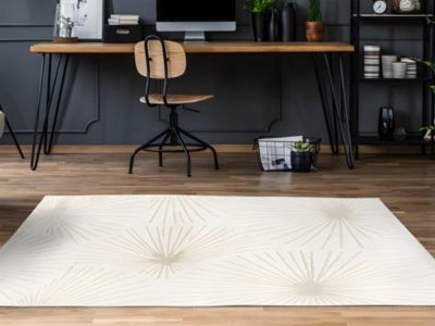 Tapis à motifs finition lurex doré - 160 x 230 cm - Beige - LIVNO