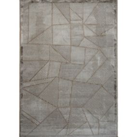 Tapis motifs géométriques beige 160x230