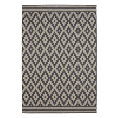 Tapis motifs losanges gris et taupe 120 x 170 cm