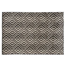 Tapis N&B pour intérieur/extérieur (120x160 cm - Noir)