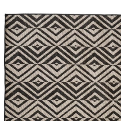 Tapis N&B pour intérieur/extérieur (120x160 cm - Noir)