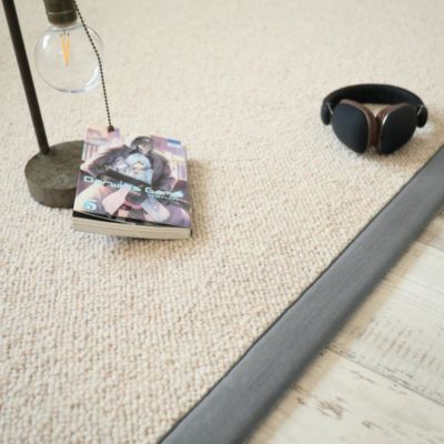 Tapis naturel en pure laine - Latoon grège - Ganse grise - 200 x 290 cm