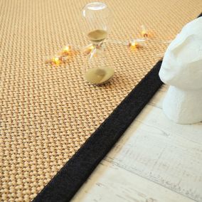 Tapis naturel en Sisal - Slow doré - Ganse chenille brun chiné - 140 x 200 cm