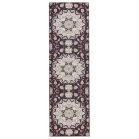 Tapis noir et beige 60 x 200 cm ARITAS