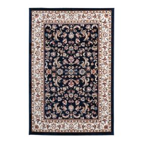 Tapis oriental en polyester Aksan 230x160 CM - Bleu marine