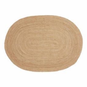 Tapis oval en jute naturel 140 x 200 cm