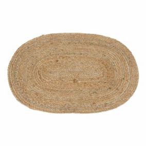 Tapis oval en jute naturel 50 x 80 cm