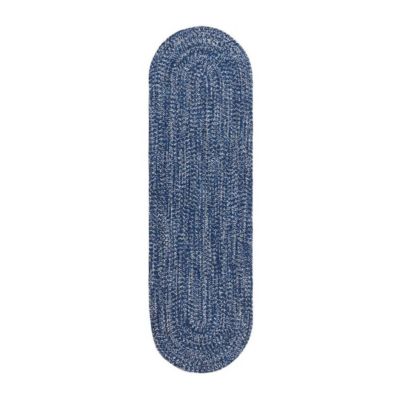 Tapis oval plat intérieur et extérieur design Tasy 200x60 CM - Bleu