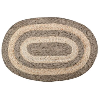 Tapis ovale en jute  et noir 90 x 60 Type: Tapis intérieur