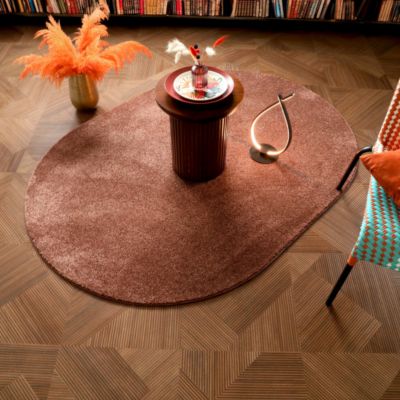 Tapis ovale - Lumicolor - Marron auburn - 160 x 230 cm