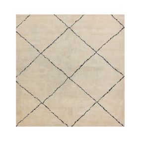 Tapis épais beige et noir 200 x 200 cm MUTKI